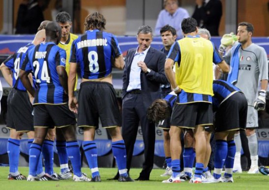 Number 21: Manager Jose Mourinho with Inter 2008-10 team