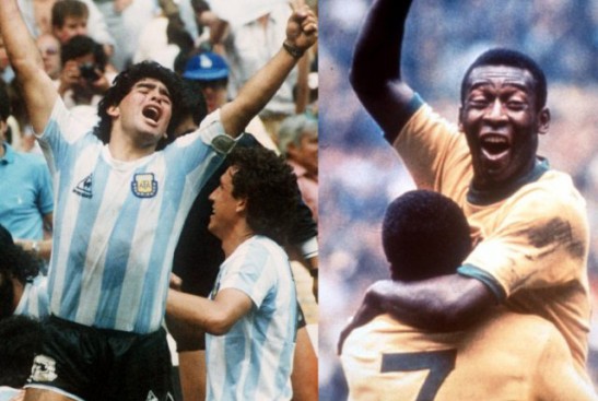 Diego Maradona and Pele